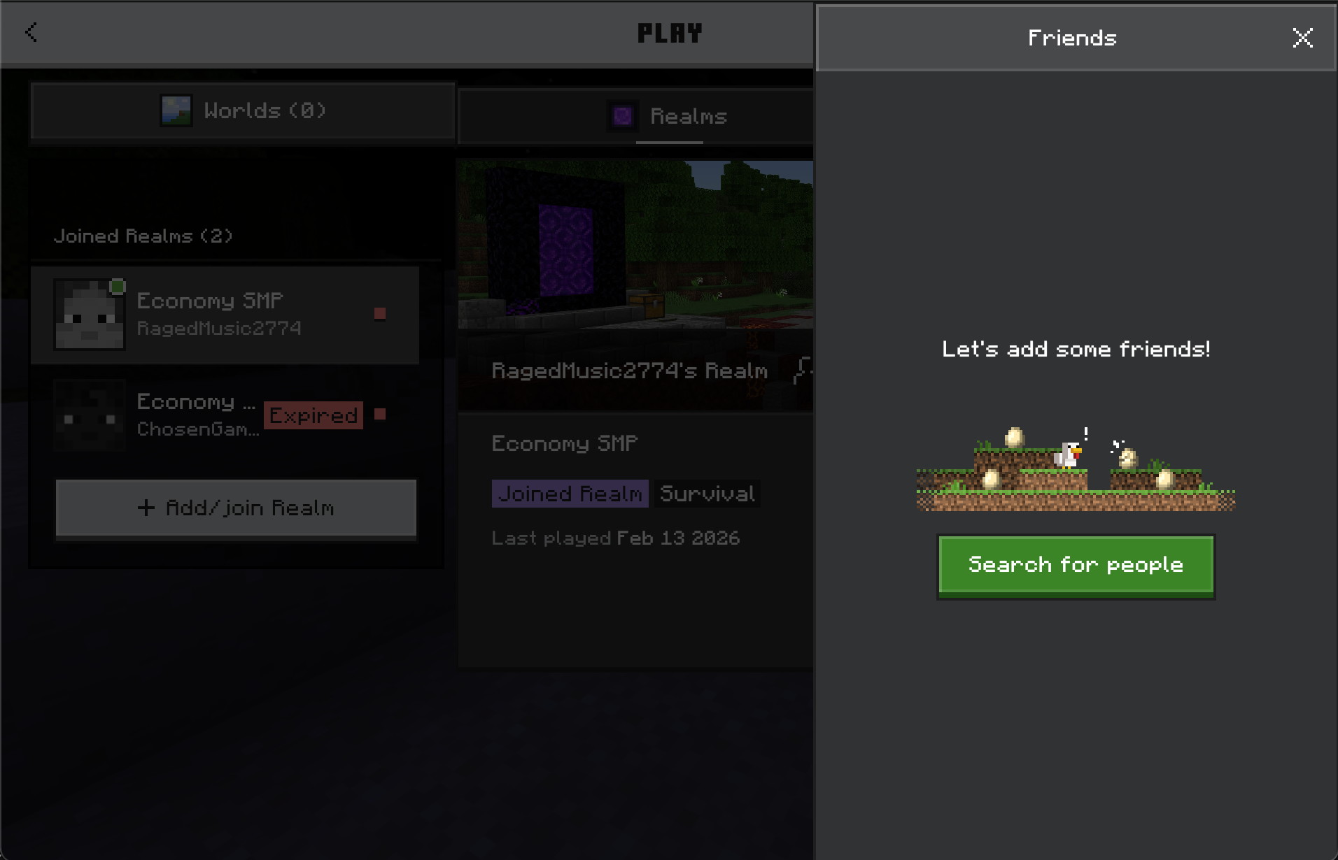 Open add friend menu